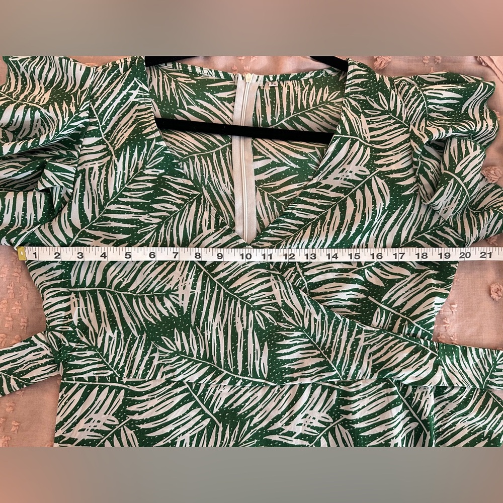Green Palm-Print Wrap Dress - Women - Picture 6 of 11